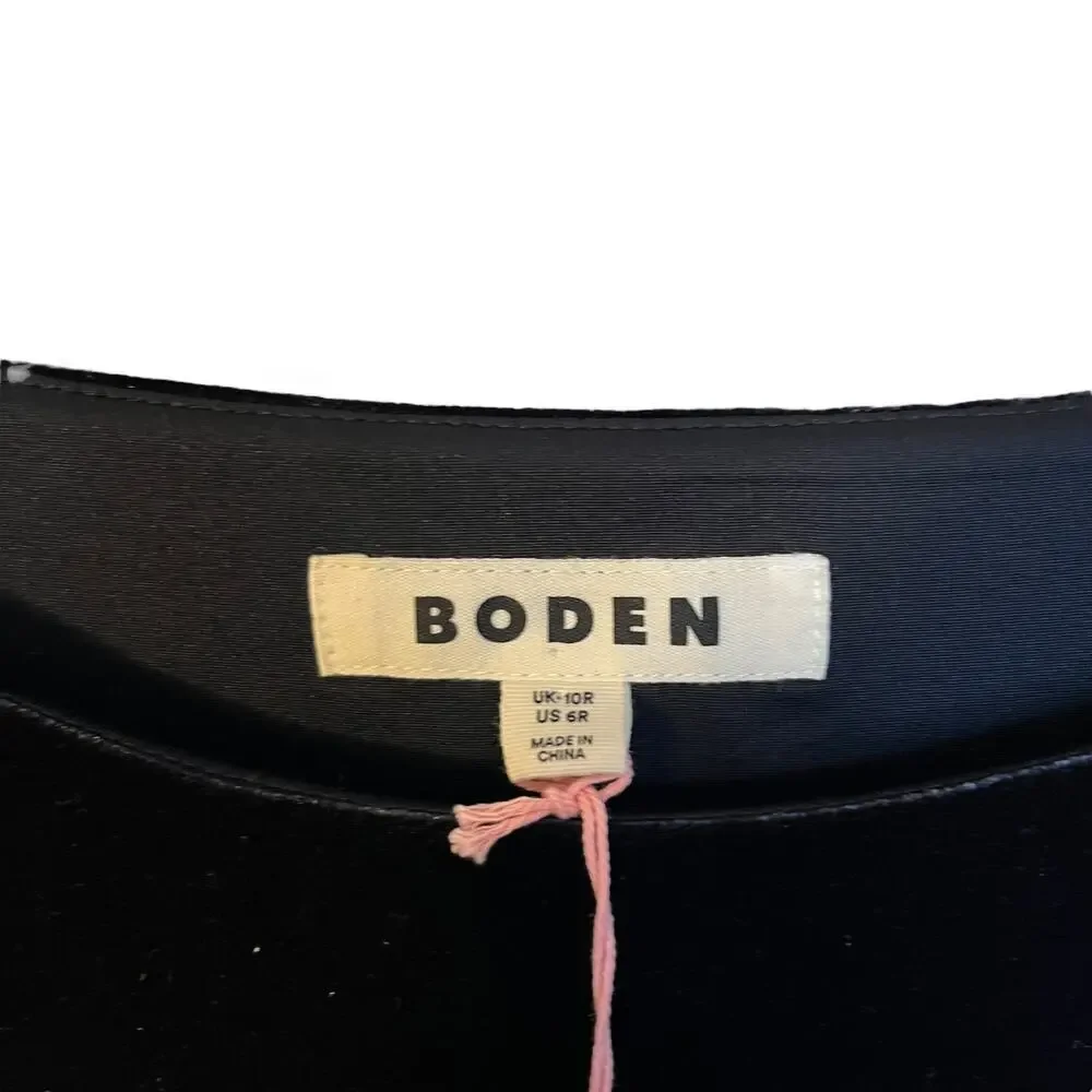 NWT Boden Abigail Velvet Midi Dress Black Long Sleeve Witchy Office Holiday 6 - Picture 3 of 7